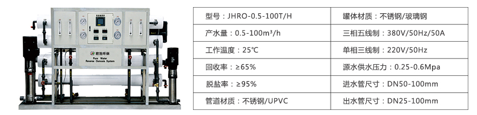 水凈化設備參數(shù)表
